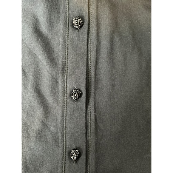 LOGO by Lori Goldstein Womens Button Front Tunic Top Sz 2X Black Lagenlook Flowy - Picture 6 of 9